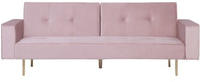 Beliani Velvet Sofa Bed Pink VISNES