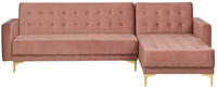 Beliani Right Angle Sofa Aberdeen Pink