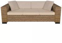 vidaXL 3-Sitzer Sofa Echtes Rattan