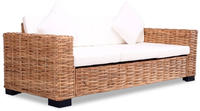 vidaXL 3-Sitzer-Sofa Nat&uuml;rliches Rattan