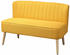 HomCom 2-Sitzer Stoffsofa 117x56,5x77cm gelb
