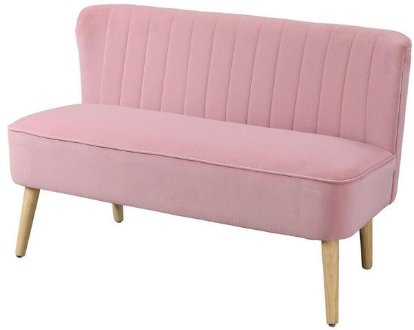 HomCom 2-Sitzer Stoffsofa 117x56,5x77cm rosa