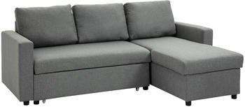 HomCom Ecksofa mit Schlaffunktion und Stauraum (839-230V01) hellgrau