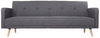 Schlafsofa 3 Pl&auml;tze skandinavisches Design Dunkelgrau ULLA