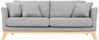 Sofa skandinavisch 3 Pl&auml;tze Hellgrau Holzbeine OSLO