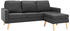 vidaXL 3-sitzer-sofa mit Hocker Stoff (2887) grau