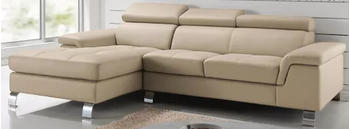 Kauf-Unique Ledersofa Ecksofa Mishima Ecke links taupe