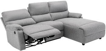 Kauf-Unique LUNANO Corner Sofa mit elektrischer Relaxfunktion Stoff rechts hellgrau