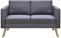 vidaXL Sofa 2-Sitzer Stoff Dunkelgrau