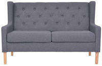 vidaXL Sofa 2-Sitzer Stoff Grau