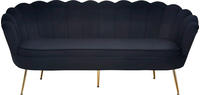 SalesFever Muschel-Sofa 3-Sitzer 180x54x78cm schwarz