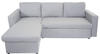 MCW D92 Couch mit Schlaffunktion 220x152cm Stoff hellgrau