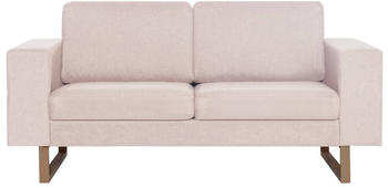 vidaXL 2-Sitzer Sofa Stoff 156 cm cremeweiß
