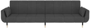 vidaXL 2-sitzer Schlafsofa Samt 220cm (3375) mit 2 Kissen dunkelgrau