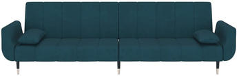 vidaXL 2-sitzer Schlafsofa Samt 220cm (3375) mit 2 Kissen blau
