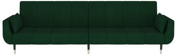 vidaXL 2-sitzer Schlafsofa Samt 220cm (3375) mit 2 Kissen dunkelgrün
