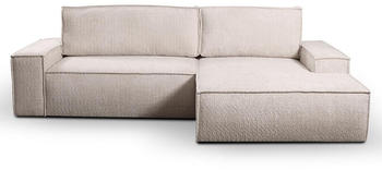 Kauf-Unique Ecksofa AMELIA Bouclé-Stoff beige