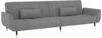 vidaXL Schlafsofa 2-Sitzer mit 2 Kissen Hellgrau Samt