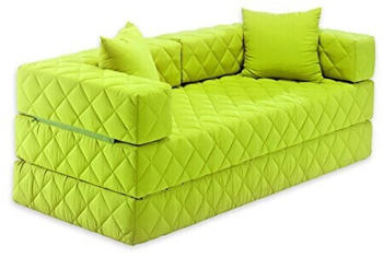 Traumnacht 2-Sitzer Schlafsofa mit Spitzkissen 175x80x40cm gr&uuml;n