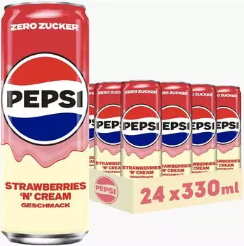 Pepsi Zero Zucker Strawberry Cream 24x0,33l Dose