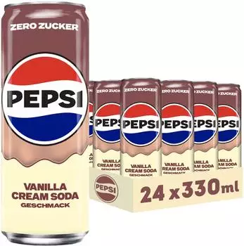 Pepsi Zero Zucker Vanilla Cream Soda 24x0,33l Dose