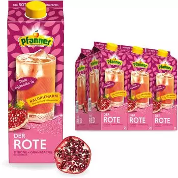 Pfanner Der Rote Zitrone & Granatapfel Eistee 6x2l