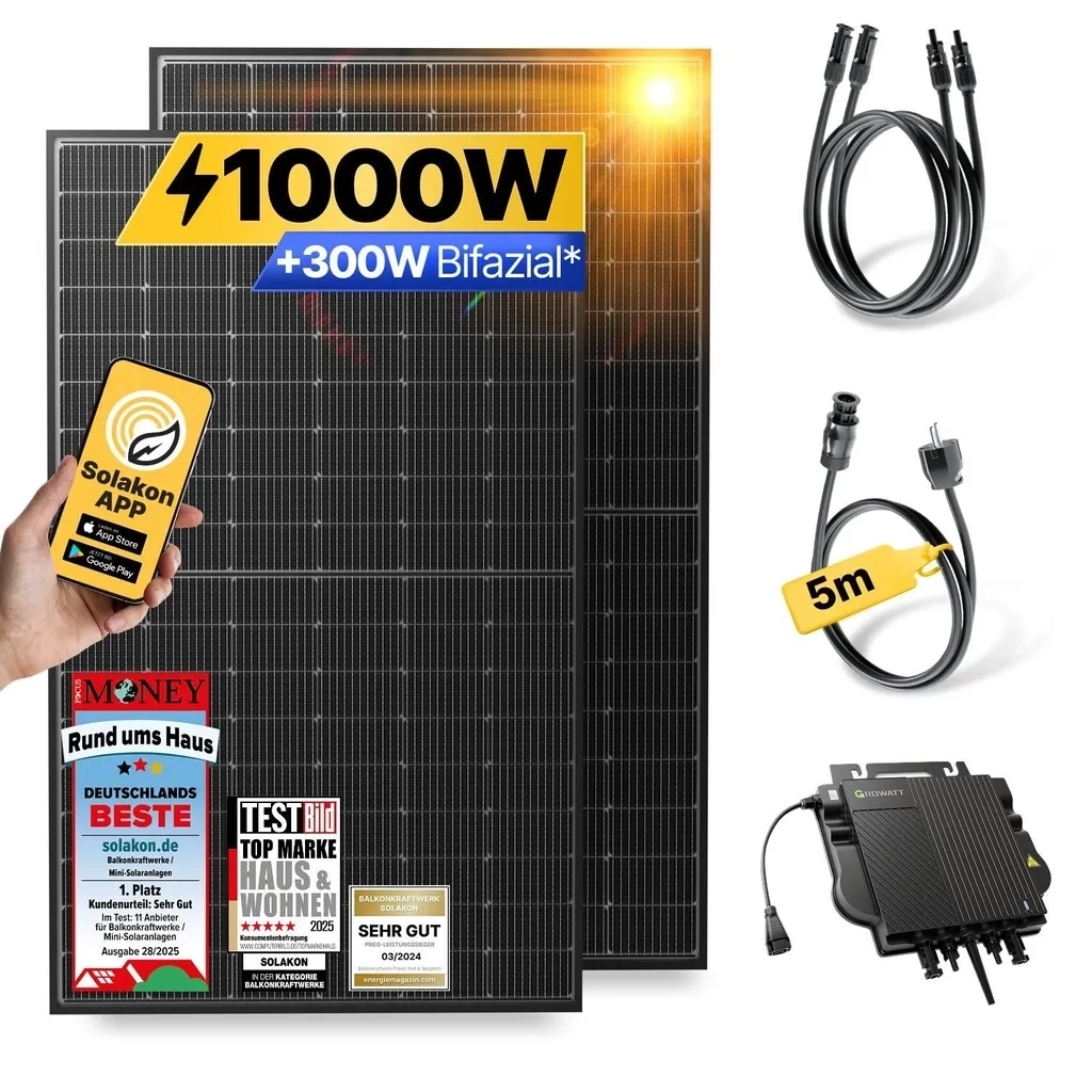 Solakon Balkonkraftwerk onBasic 1.000 Watt mit Speicher