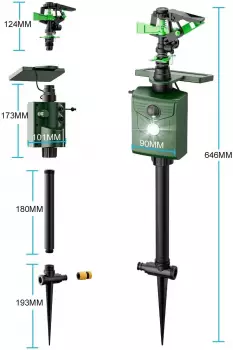 Isotronic Solar-Tiervertreiber &bdquo;Aqua-Jet" mit eingebautem Infrarot W&auml;rmesensor Art.-Nr. 60071