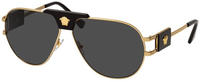 Versace VE2252 Herren-Sonnenbrille Vollrand Pilot Edelstahl-Gestell, gold
