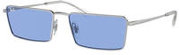 Ray-Ban RB3741 Unisex-Sonnenbrille Vollrand Quadratisch Metall-Gestell, silber