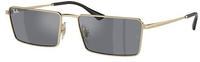 Ray-Ban RB3741 Unisex-Sonnenbrille Vollrand Quadratisch Metall-Gestell, gold