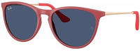 Ray-Ban Junior RJ9060S Kinder-Sonnenbrille Vollrand Panto Kunststoff-Gestell, lila