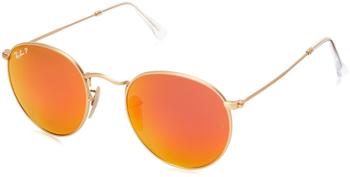 Ray-Ban Round Flash RB3447 112/4D (matte gold/red polarized mirror)