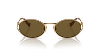 Miu Miu MU 52YS Damen-Sonnenbrille Vollrand Oval Metall-Gestell, gold
