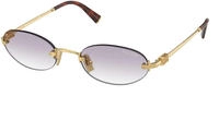 Miu Miu MUA54S Damen-Sonnenbrille Randlos Oval Metall-Gestell, gold