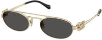 Miu Miu MU54ZS Damen-Sonnenbrille Vollrand Oval Metall-Gestell, gold