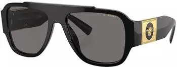 Versace VE4436U Sonnenbrille Schwarz Grau Pillow Polarisiert (VE4436U GB1/81)
