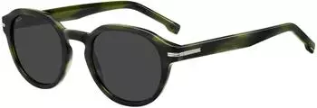 Hugo Boss BOSS1721/S 6AK/IR Sonnenbrille Grün mit silberfarbenen Scharnieren (BOSS1721/S 6AK/IR - 50)