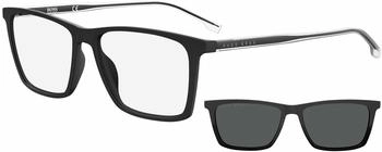 Hugo Boss BOSS 1151/CS 003/IR Sonnenbrille Quadratisch Schwarz-Matt Grau mit Clip-on (20296800356IR)