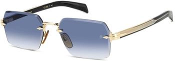 David Beckham DB 7109/S Sonnenbrille Metall Gold/Schwarz Blau Geometrisch Schattiert (DB7109/S/55)