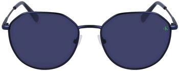Calvin Klein Unisex Sonnenbrille Rund Metall Blau (CKJ23201S 400)