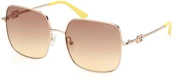 Guess Sonnenbrille Quadratisch Gold / Gradient Braun (GU7906-H 32F)