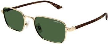 Montblanc MB0339S Sonnenbrille Metall Gold Grün Quadratisch (MB0339S 002)