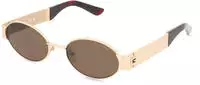 Guess GU00262 Damen-Sonnenbrille Vollrand Oval Metall-Gestell, gold