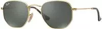 Ray-Ban RB 3548N HEXAGONAL Herren-Sonnenbrille Vollrand Panto Edelstahl-Gestell, gold