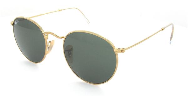 Ray Ban Round RB3447 001 goldcrystal green