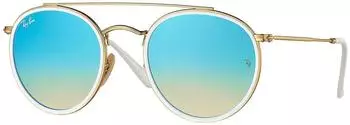 Ray-Ban Round Double Bridge RB3647N 001/4O (gold/blue gradient flash)