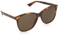 Gucci GG0024S Damen-Sonnenbrille Vollrand Butterfly Kunststoff-Gestell, braun