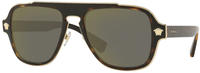 Versace Sonnenbrille VE2199 12524T Dunkel Havanna Dunkel Grau Spiegel Gold