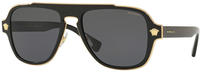 Versace VE2199 Herren-Sonnenbrille Vollrand Quadratisch Metall-Gestell, schwarz